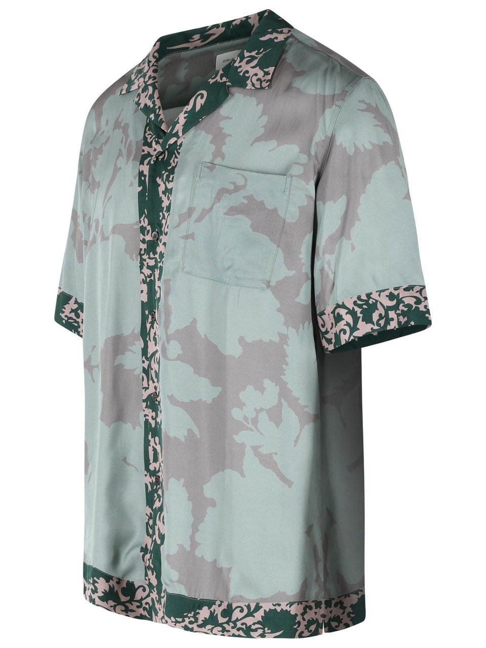 Dries van Noten 'Carltone' Green Viscose Shirt Grijs