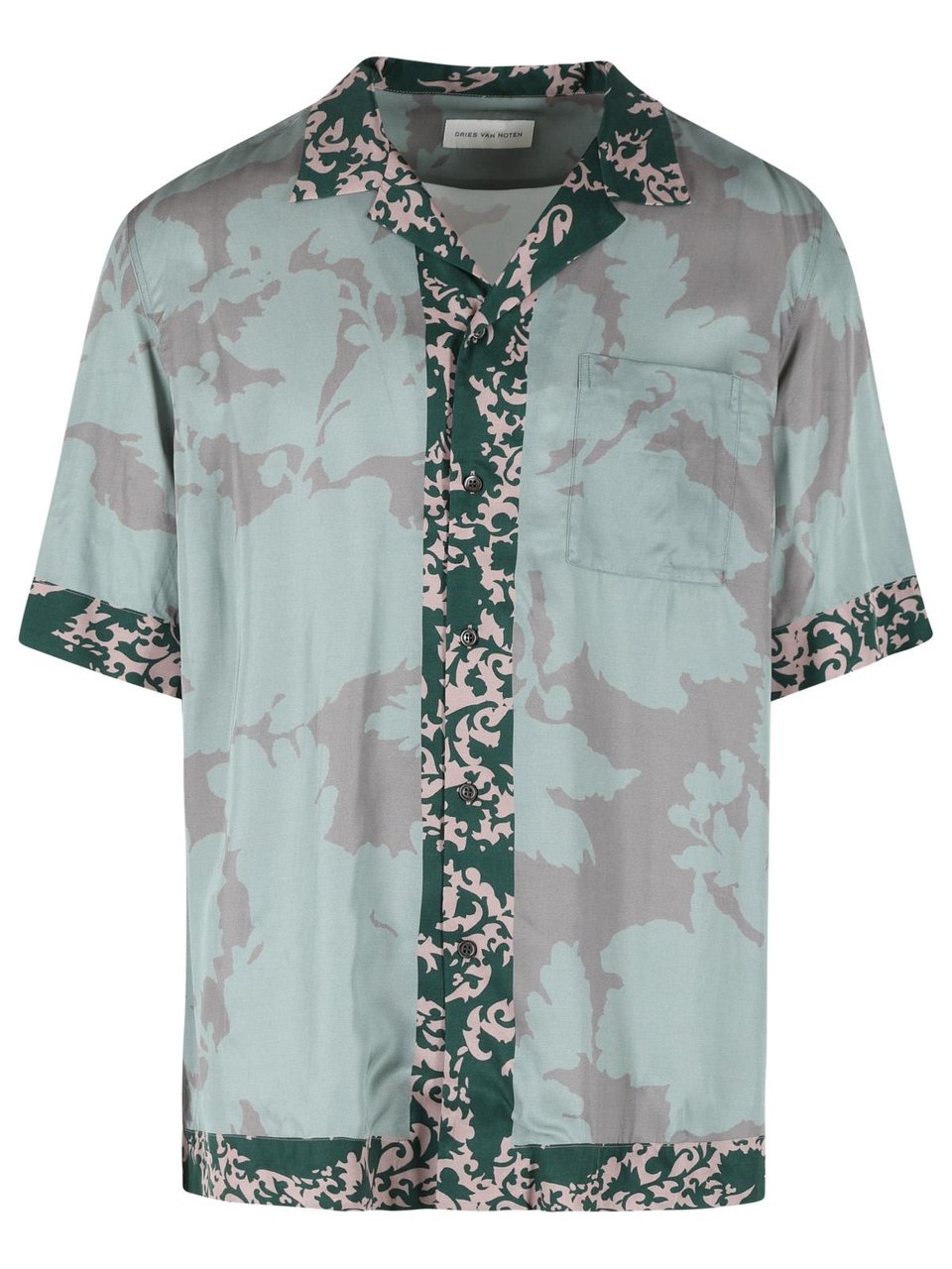 Dries van Noten 'Carltone' Green Viscose Shirt Grijs
