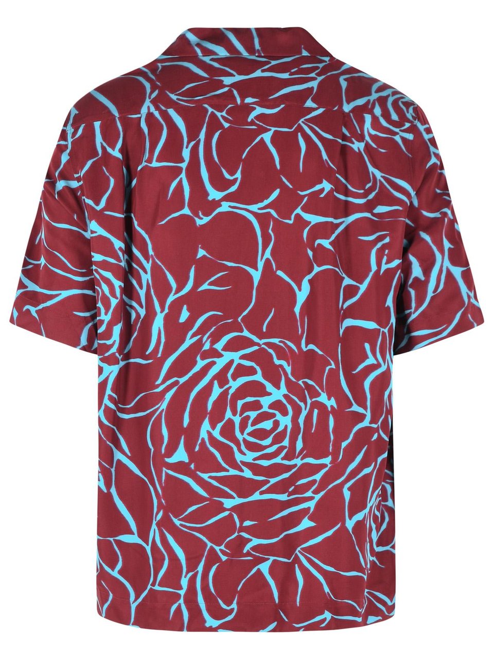 Dries van Noten 'Carltone' Burgundy And Light Blue Viscose Shirt Maroon