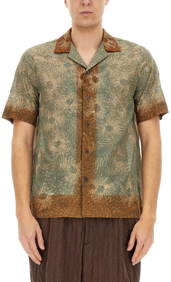 Dries van Noten Boxy Fit Shirt With Classic Collar Bruin