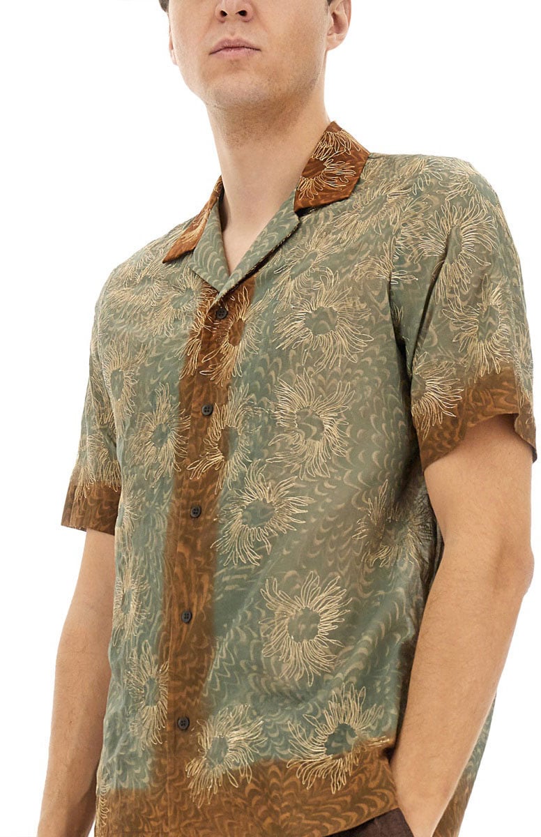 Dries van Noten Boxy Fit Shirt With Classic Collar Bruin