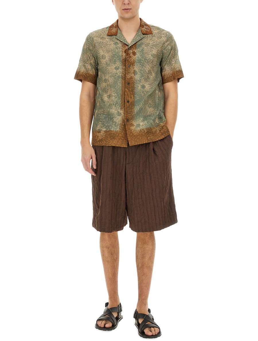 Dries van Noten Boxy Fit Shirt With Classic Collar Bruin