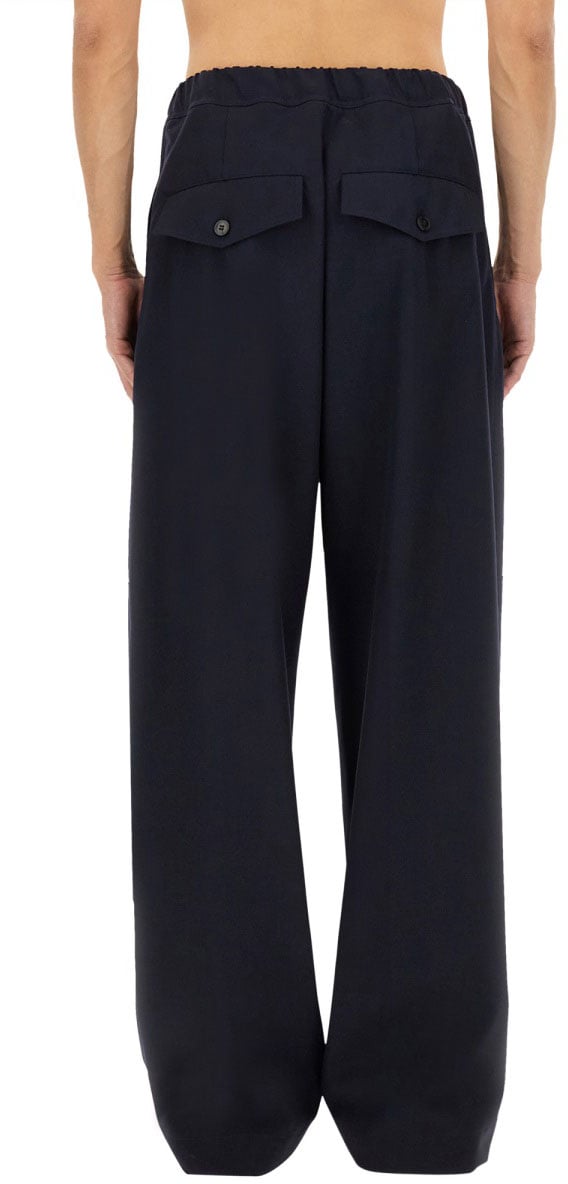 Dries van Noten Straight Leg Cotton Pants With Clean Design Zwart