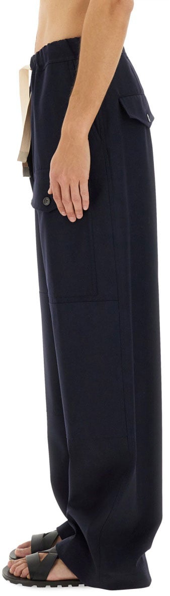 Dries van Noten Straight Leg Cotton Pants With Clean Design Zwart