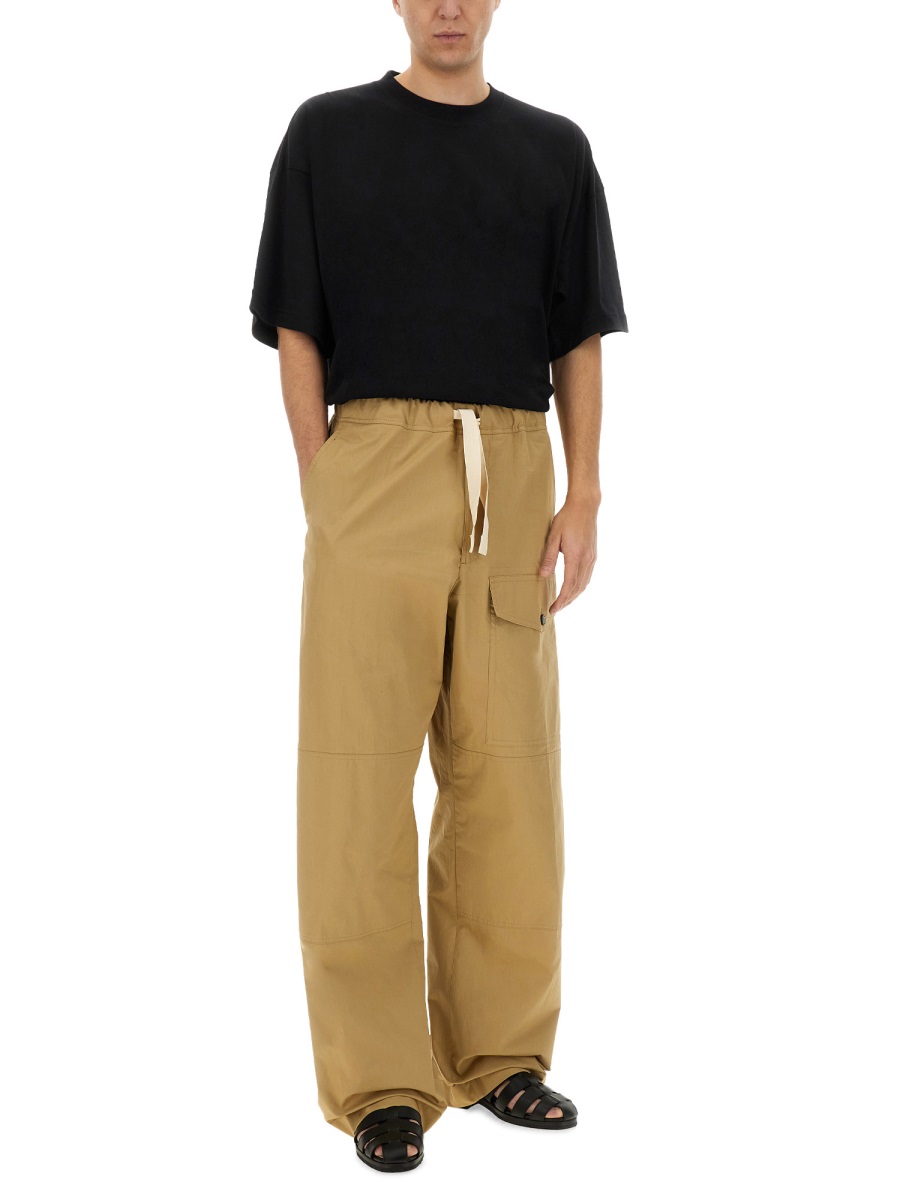 Dries van Noten Straight-Cut Cotton Pants With Design Neutraal