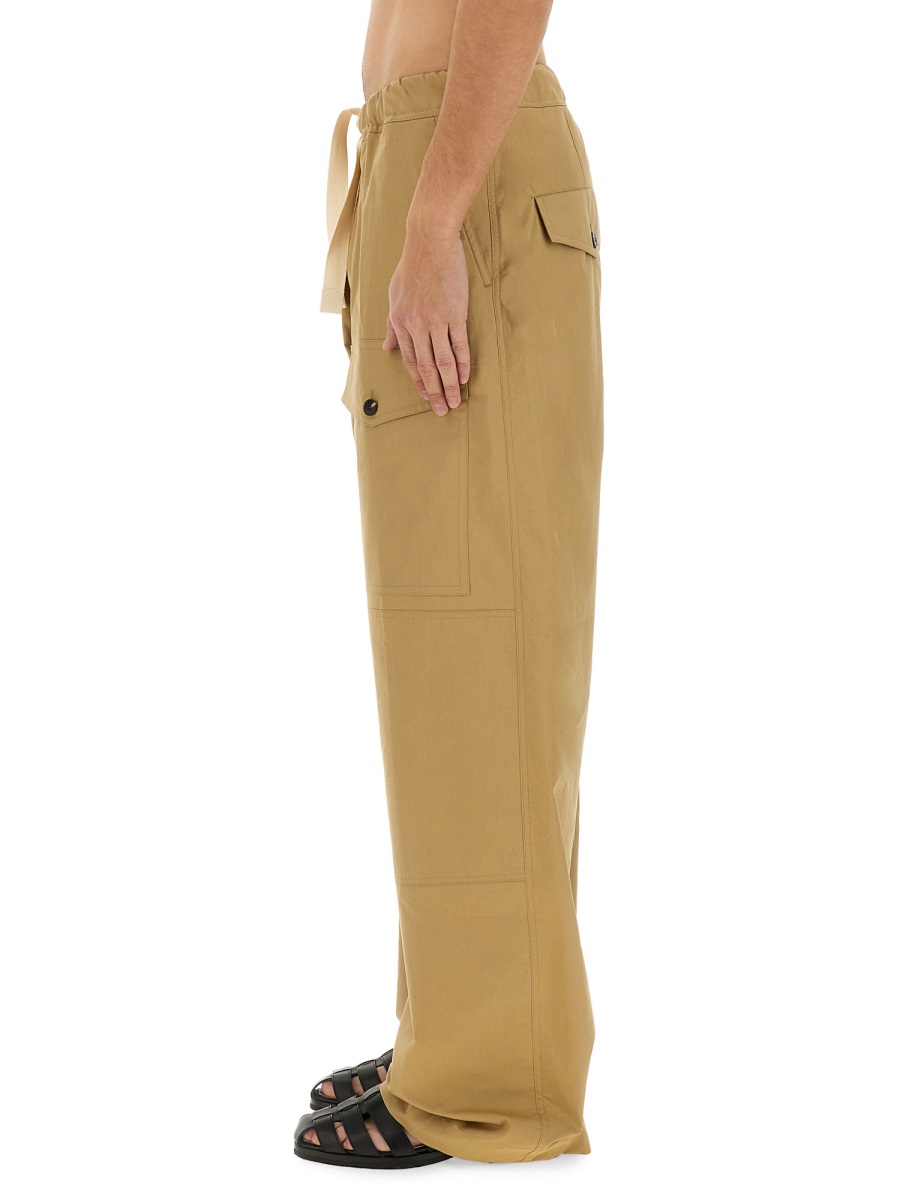 Dries van Noten Straight-Cut Cotton Pants With Design Neutraal