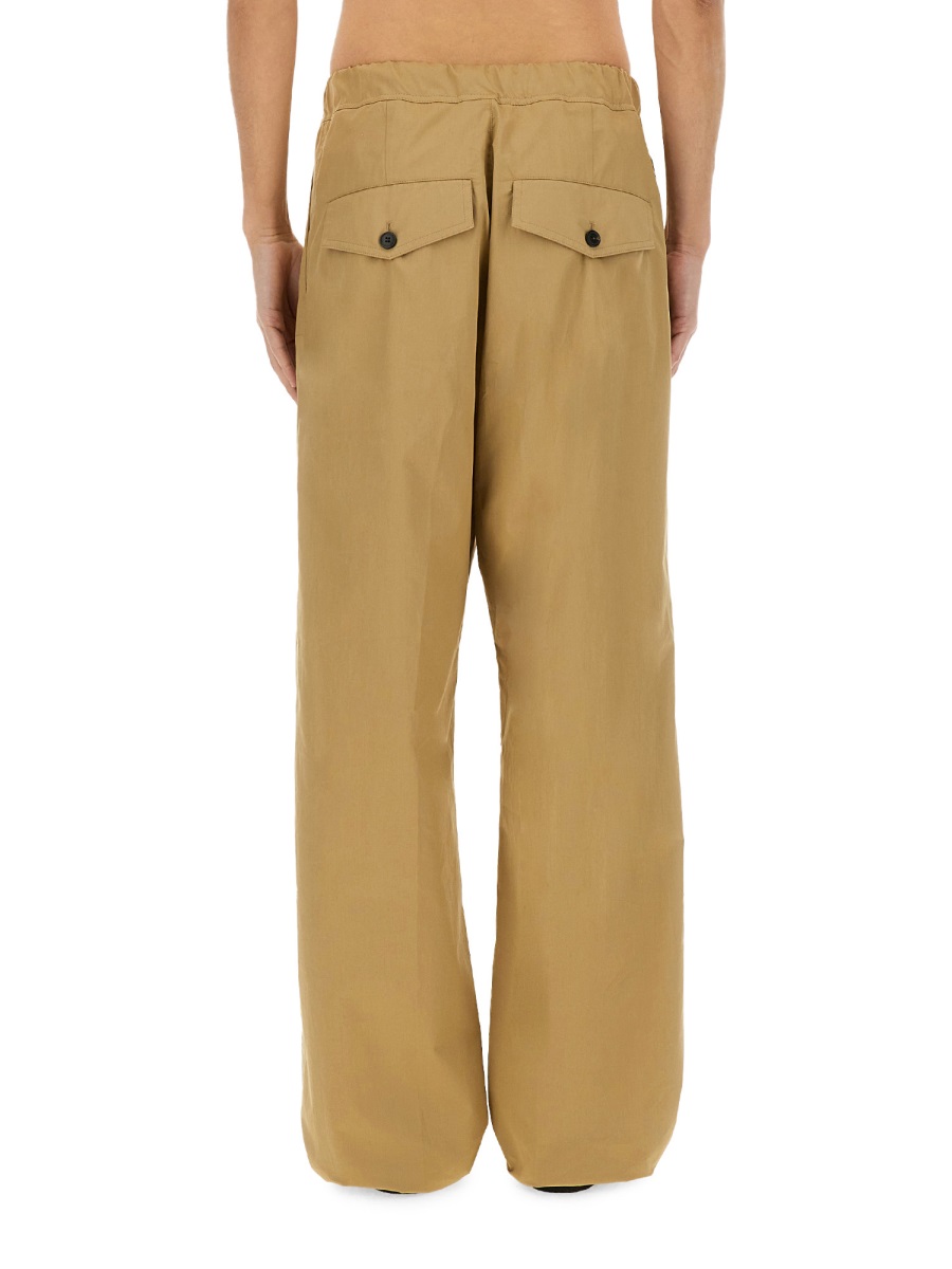Dries van Noten Straight-Cut Cotton Pants With Design Neutraal