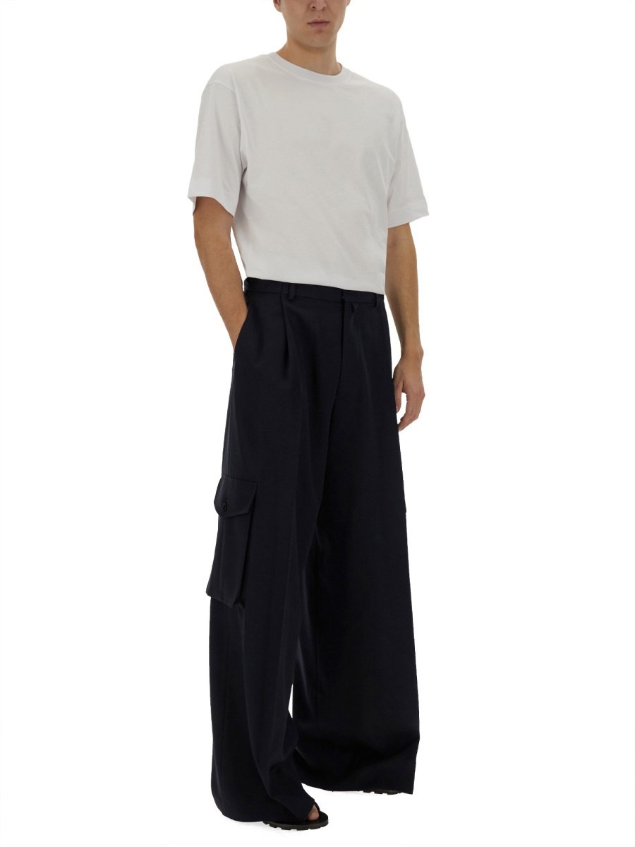 Dries van Noten Wool Cargo Pants With Spacious Pockets Zwart