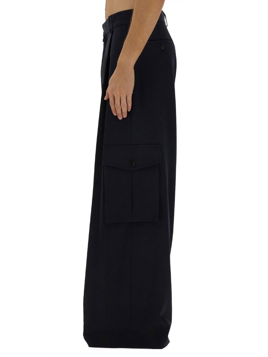 Dries van Noten Wool Cargo Pants With Spacious Pockets Zwart
