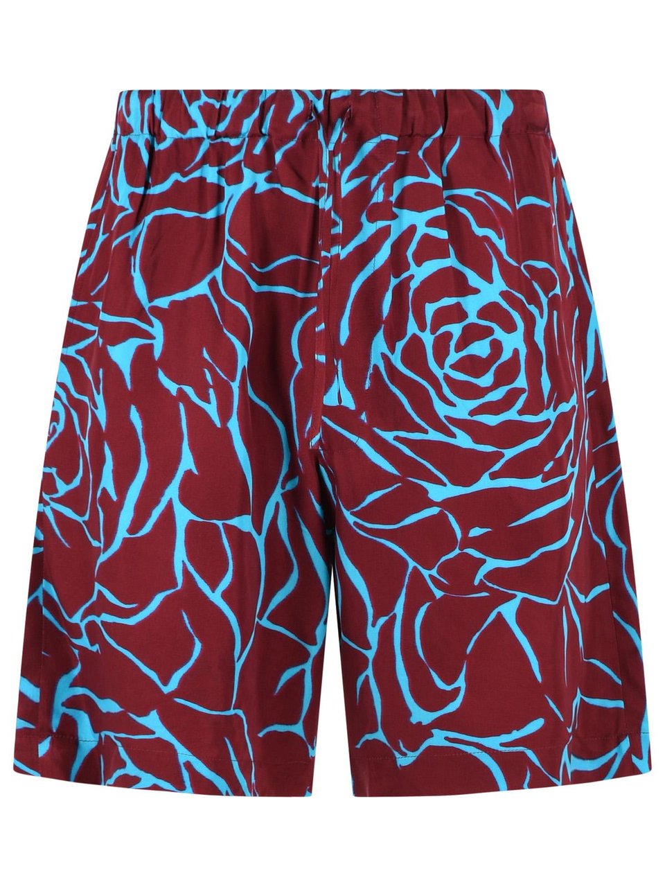 Dries van Noten 'Piperi' Bermuda Shorts In Burgundy Viscose Twill Rood