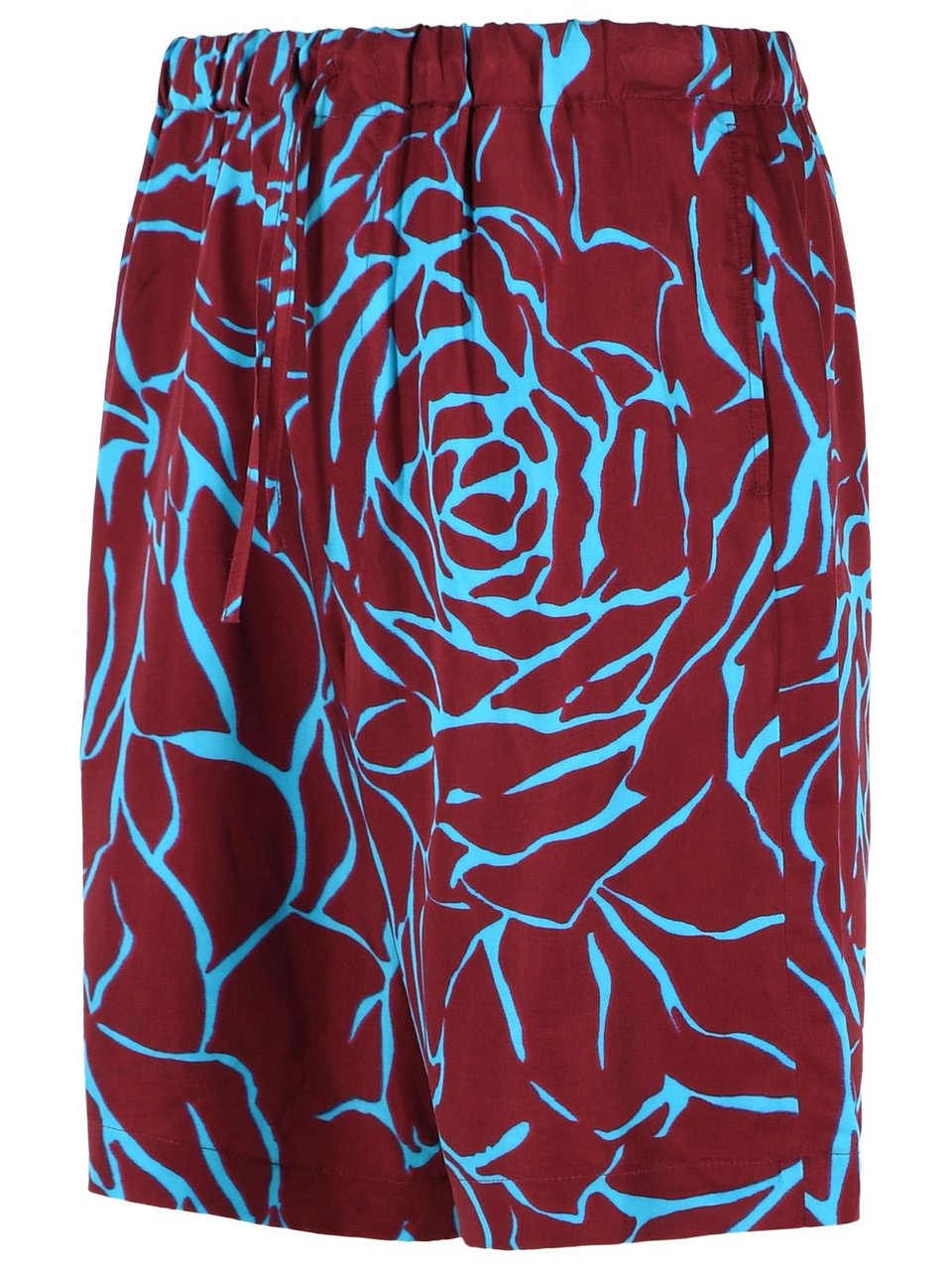 Dries van Noten 'Piperi' Bermuda Shorts In Burgundy Viscose Twill Rood