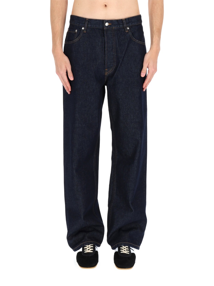 Dries van Noten Pine Loose Wide-Leg Indigo Jeans Zwart