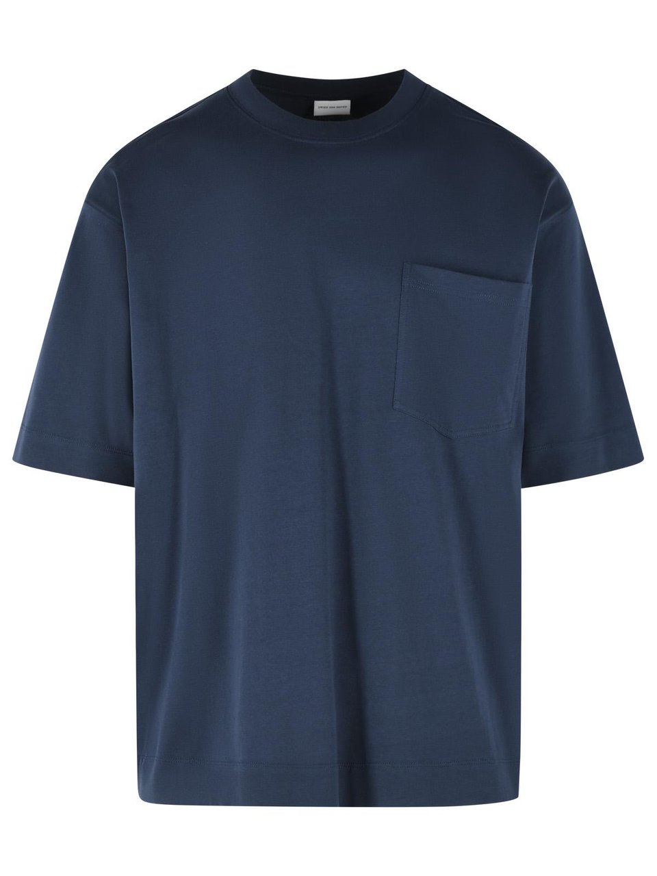Dries van Noten 'Heso' Navy Cotton T-Shirt Groen