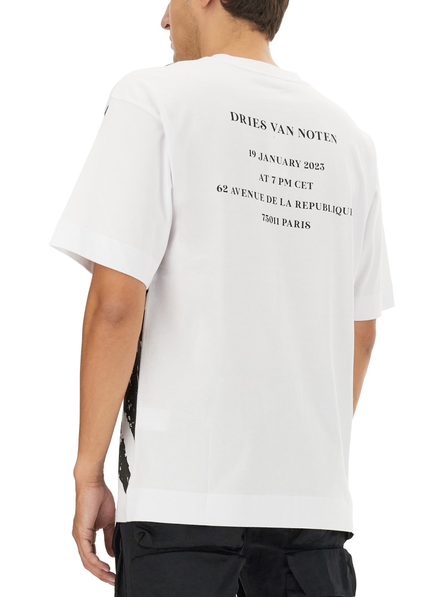 Dries van Noten Logo Print T-Shirt Zwart