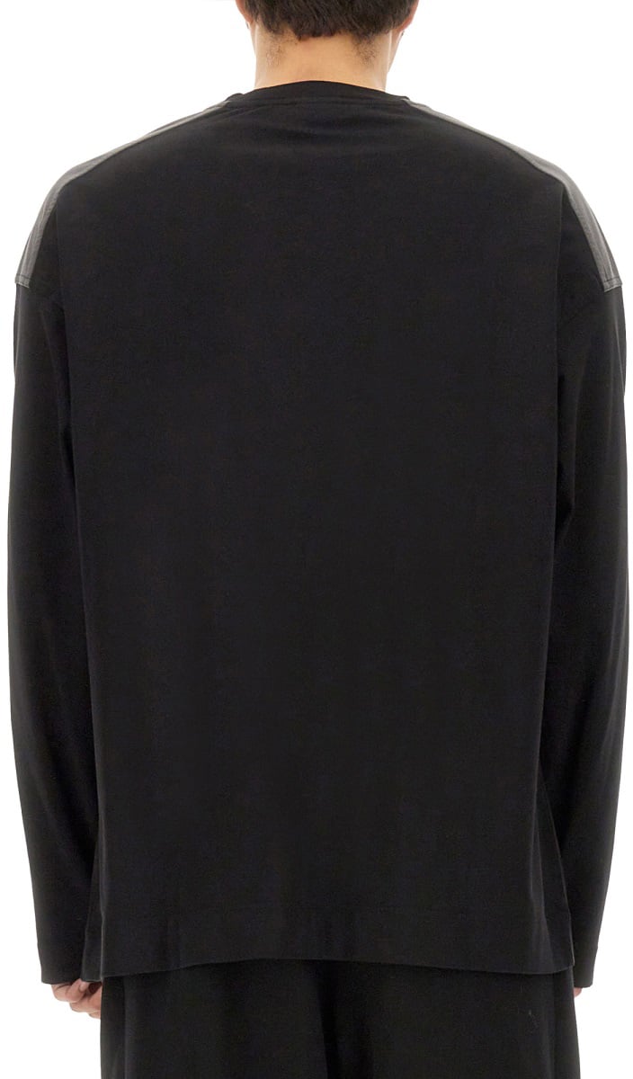 Dries van Noten Relaxed Fit Cotton Sweatshirt With Ribbed Details Zwart