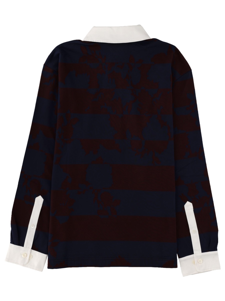 Dries van Noten Hucho Broad Stripes Cotton Polo Shirt Zwart