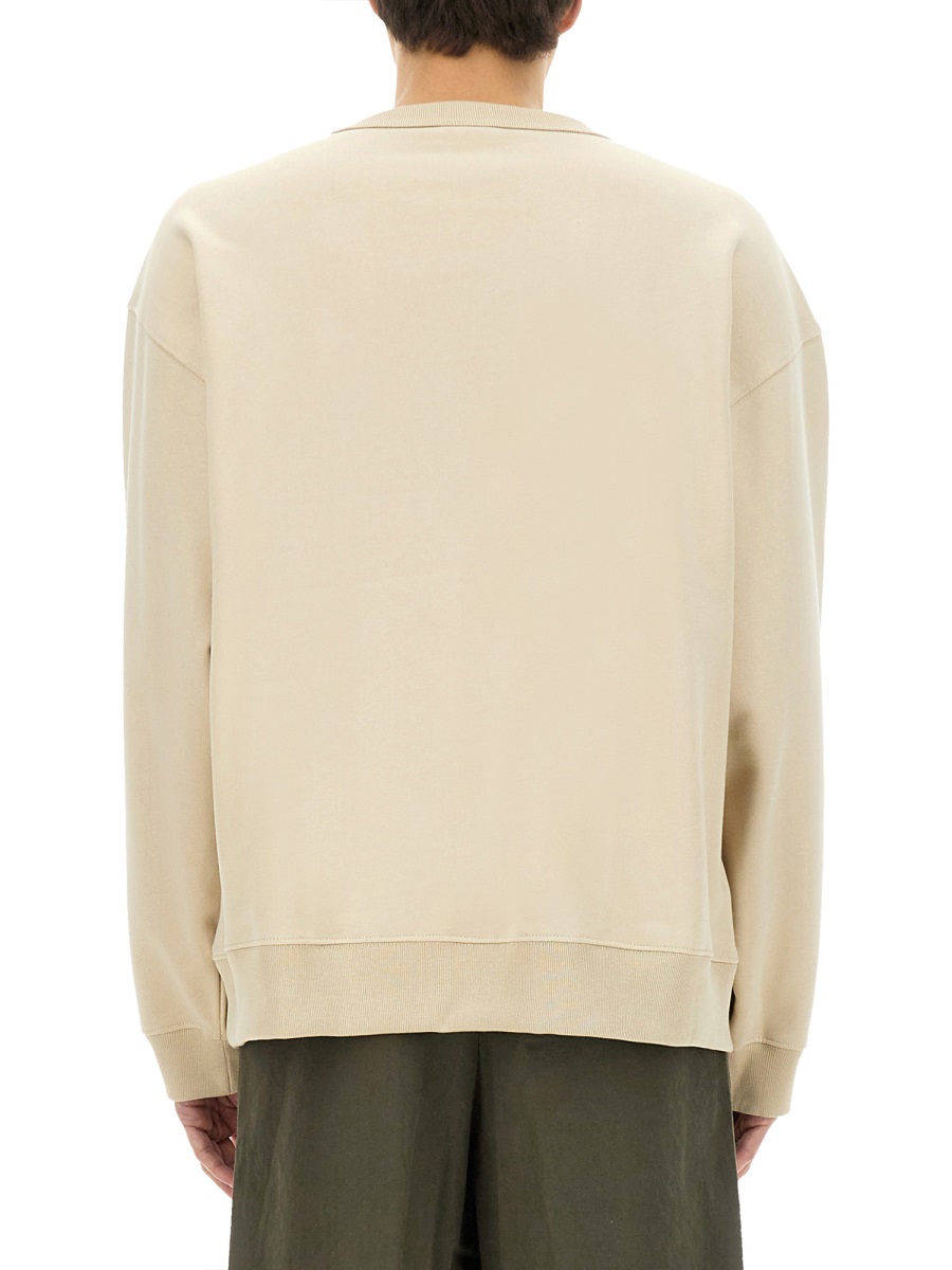 Dries van Noten Printed Cotton Sweatshirt With Classic Crew Neckline Neutraal