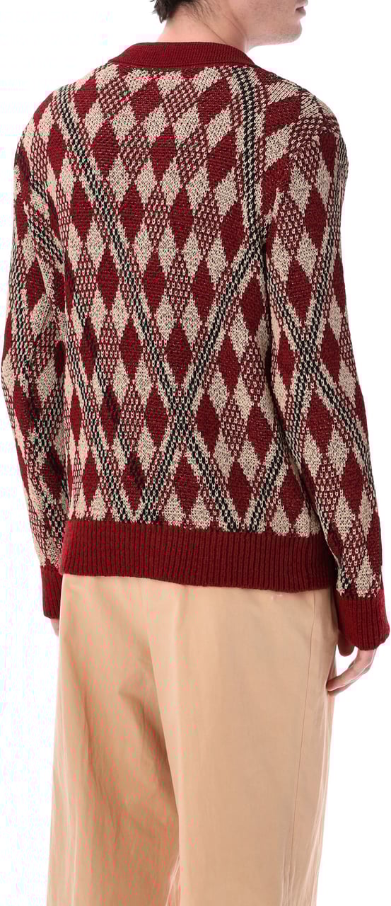 Dries van Noten Dries Van Noten Macramé polo sweater Rood