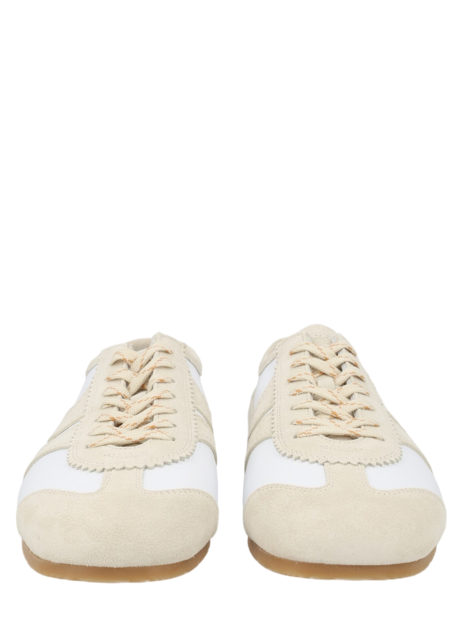 Dries van Noten Smooth Leather Suede Accents Sneakers Neutraal