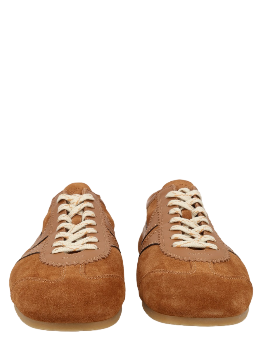 Dries van Noten Brown Suede Leather Casual Sneakers Bruin