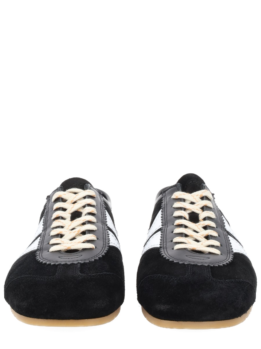 Dries van Noten Suede Leather Side Stripes Sneakers Zwart