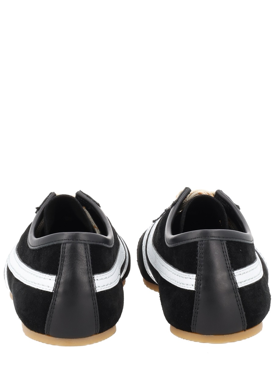 Dries van Noten Suede Leather Side Stripes Sneakers Zwart