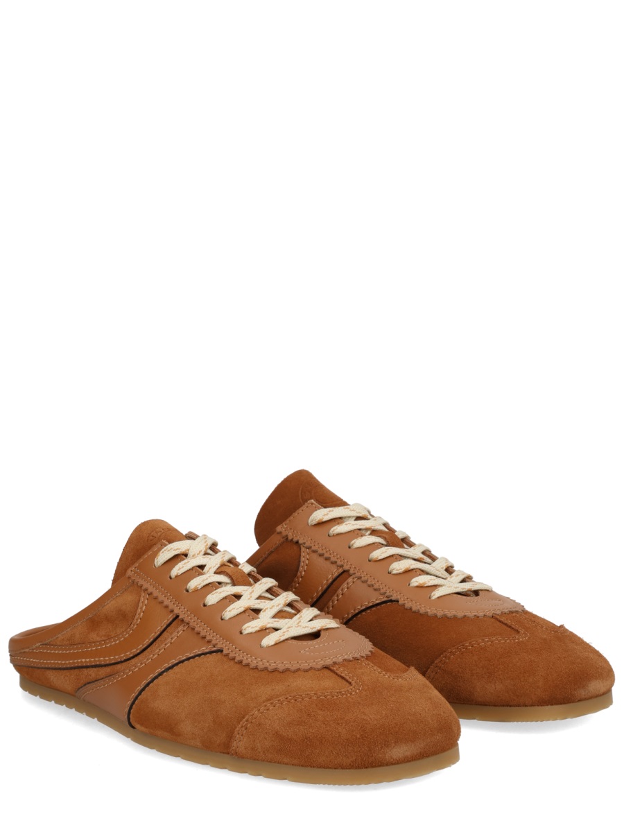 Dries van Noten Suede Leather Backless Mule Sneakers Bruin