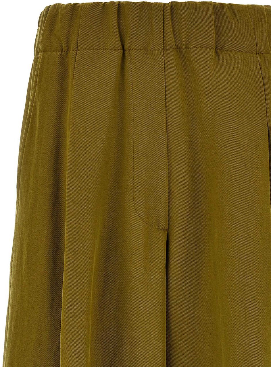 Dries Van Noten Bicolor Wool Casual Pants Groen