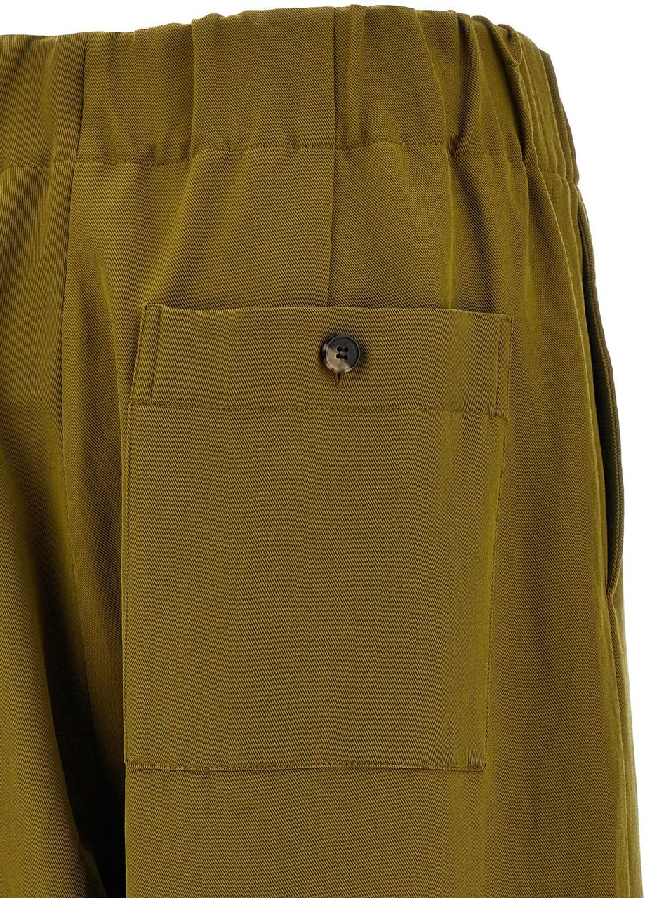 Dries Van Noten Bicolor Wool Casual Pants Groen