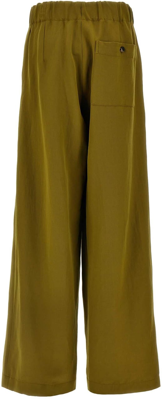 Dries Van Noten Bicolor Wool Casual Pants Groen