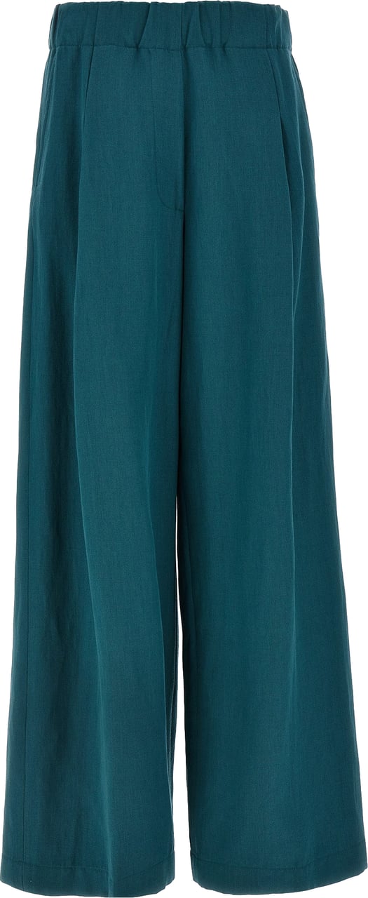 Dries Van Noten Bicolor Wool Casual Pants Groen