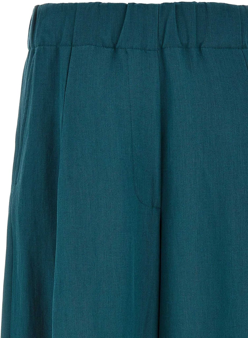 Dries Van Noten Bicolor Wool Casual Pants Groen