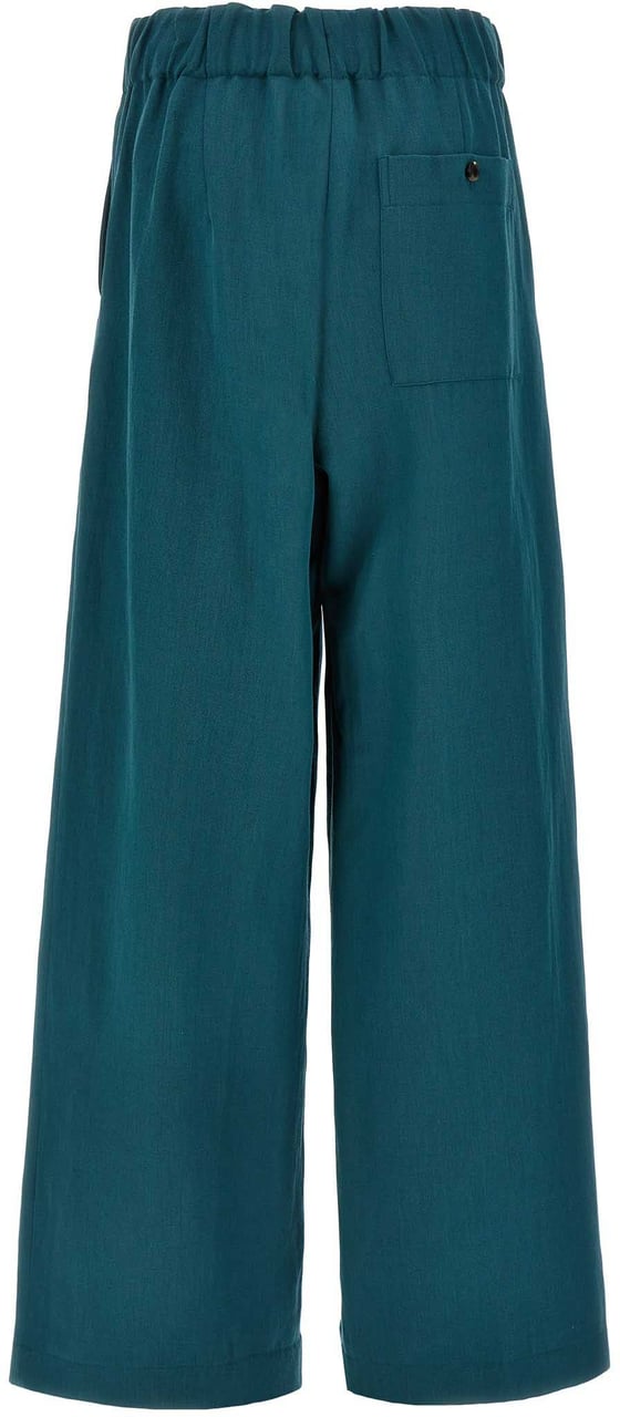 Dries Van Noten Bicolor Wool Casual Pants Groen