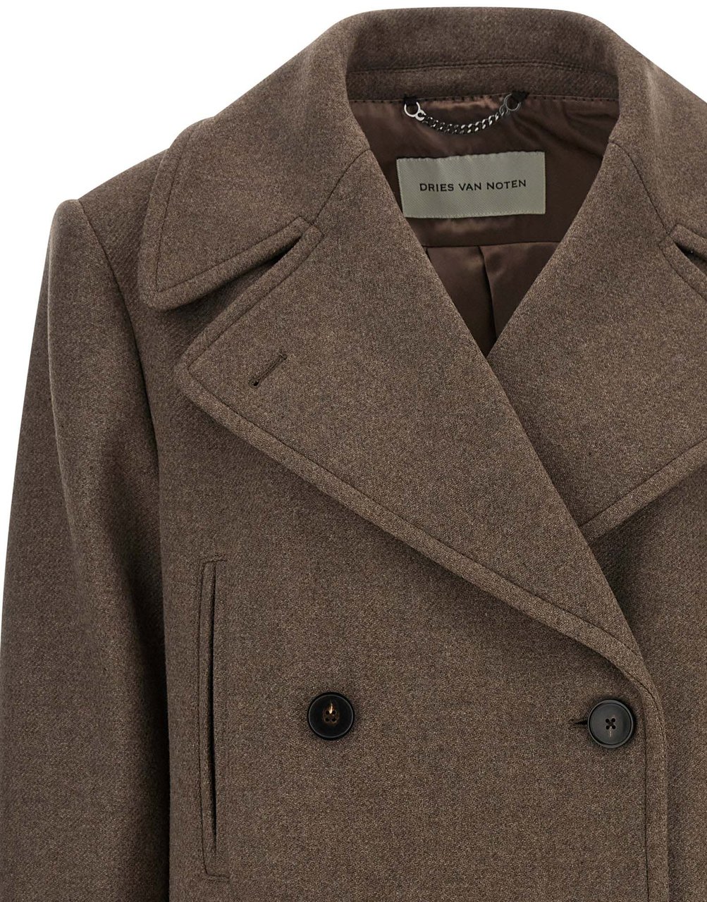Dries Van Noten Brown Wool Coat Bruin