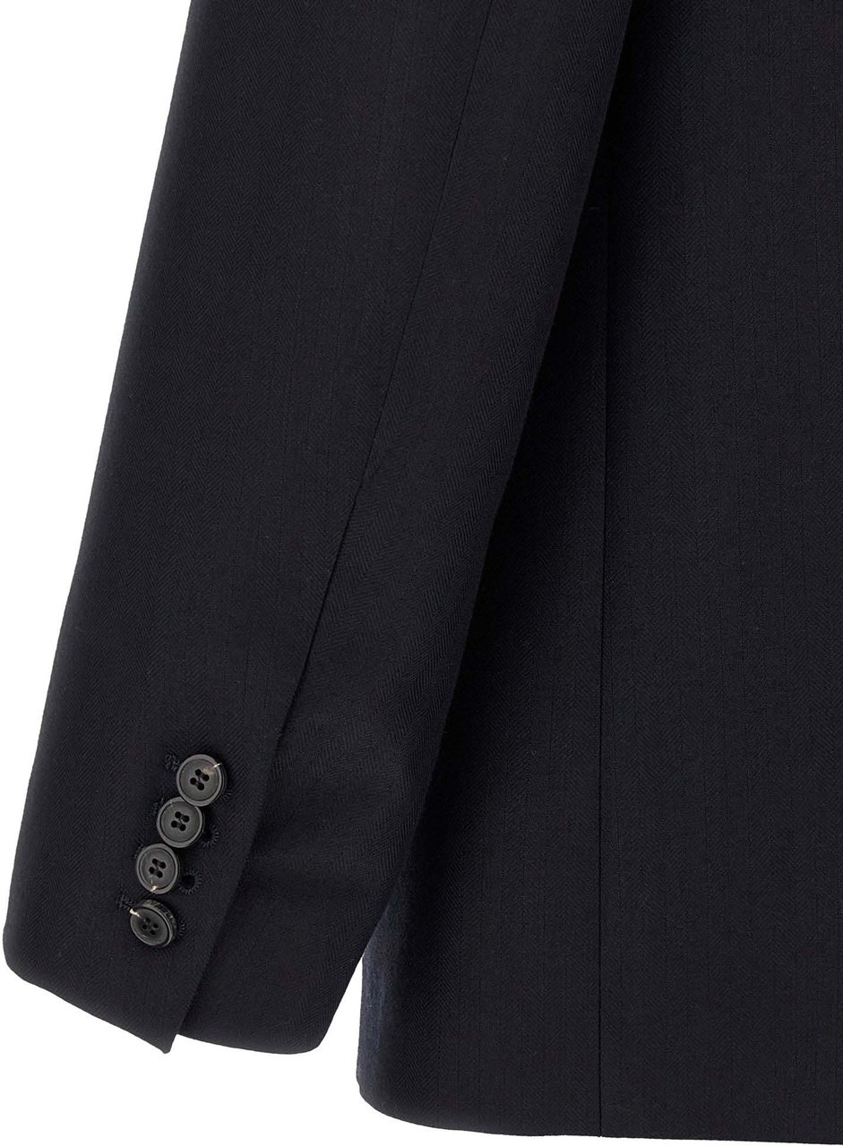 Dries Van Noten Blue Wool Blazer Blauw