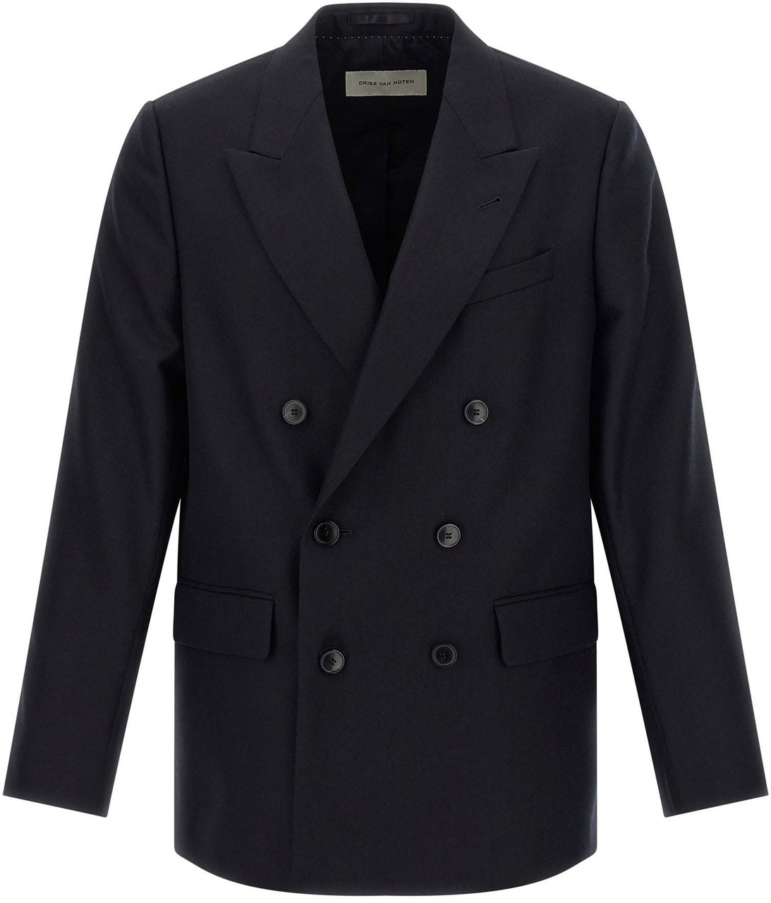 Dries Van Noten Blue Wool Blazer Blauw