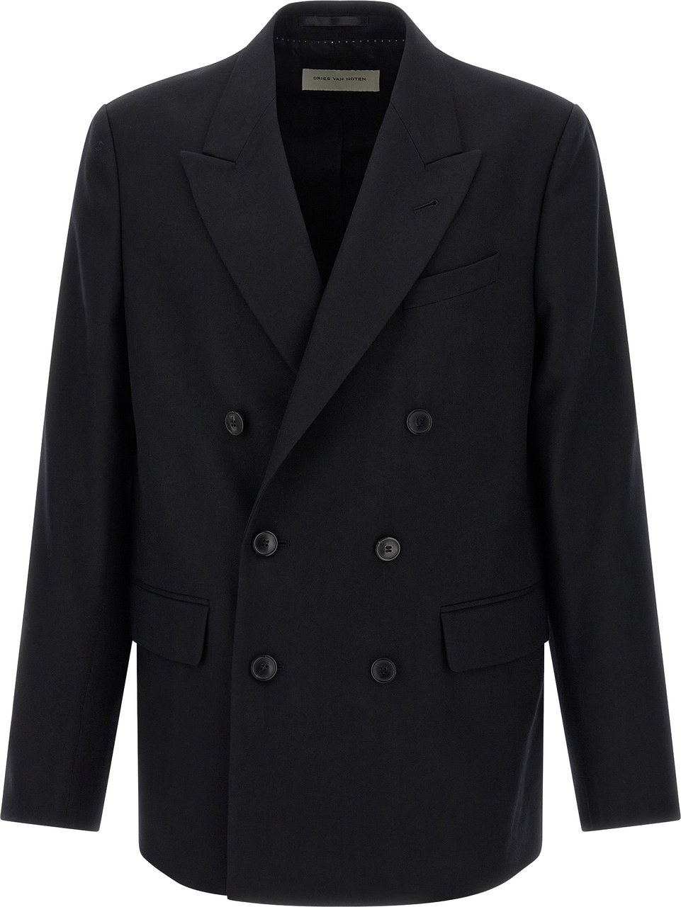 Dries Van Noten Black Wool Blazer Zwart