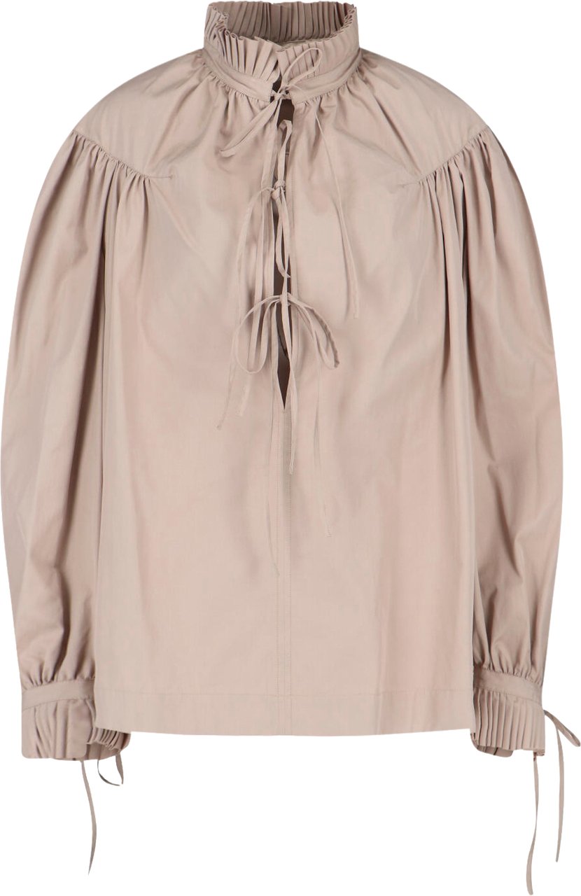 Dries van Noten Tailored Beige Shirt With Classic Button-Down Design Neutraal