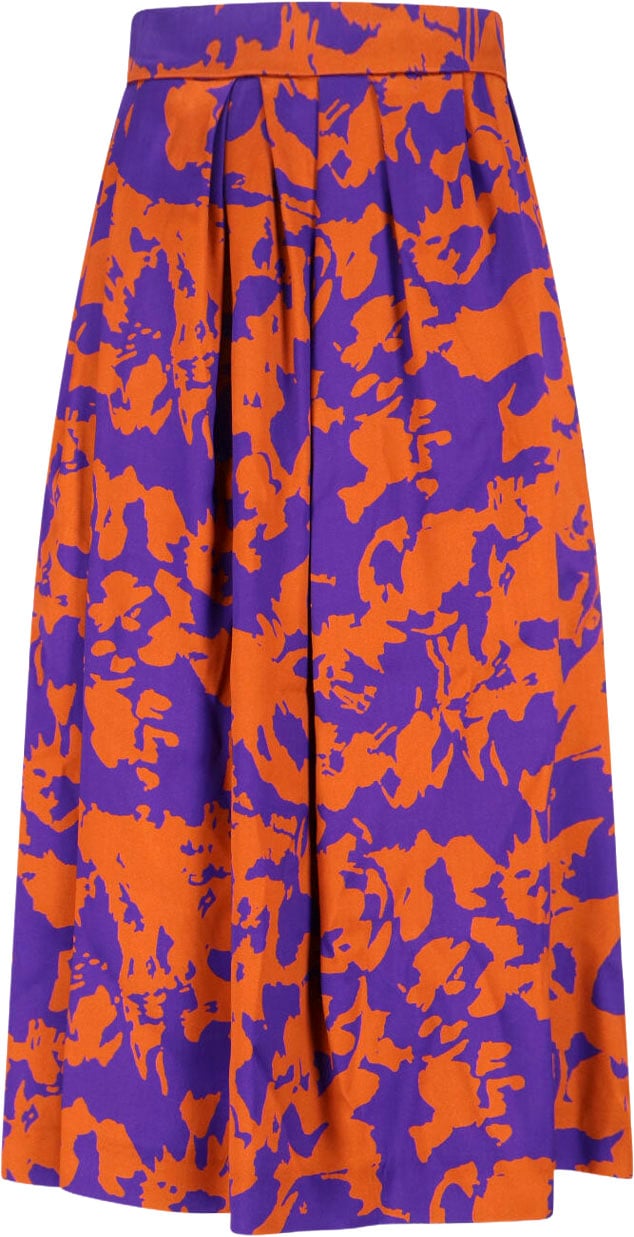 Dries van Noten Flowing Orange Skirt With Smooth Texture Divers