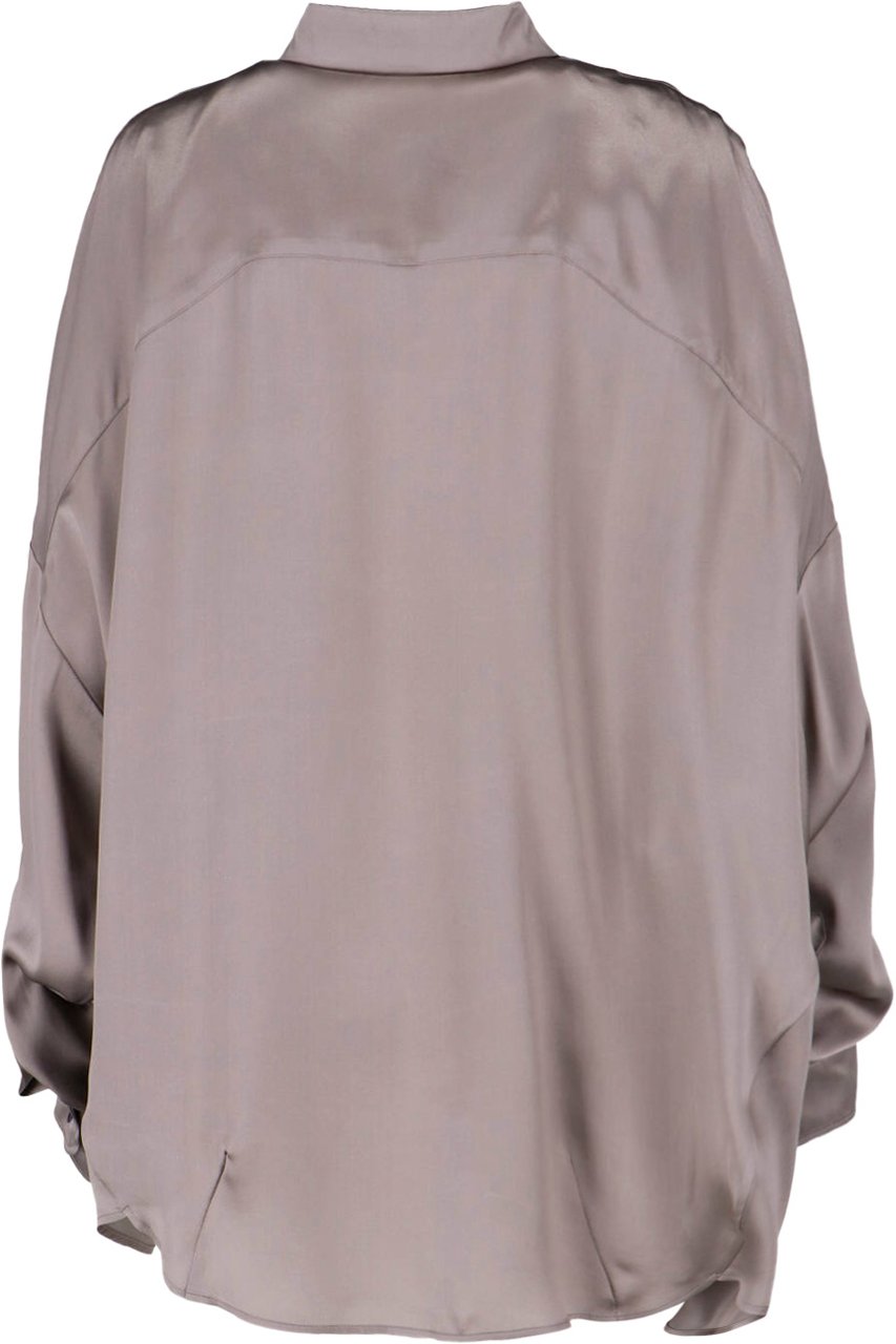 Dries van Noten Taupe Loose-Fitting Classic Collar Shirt Neutraal