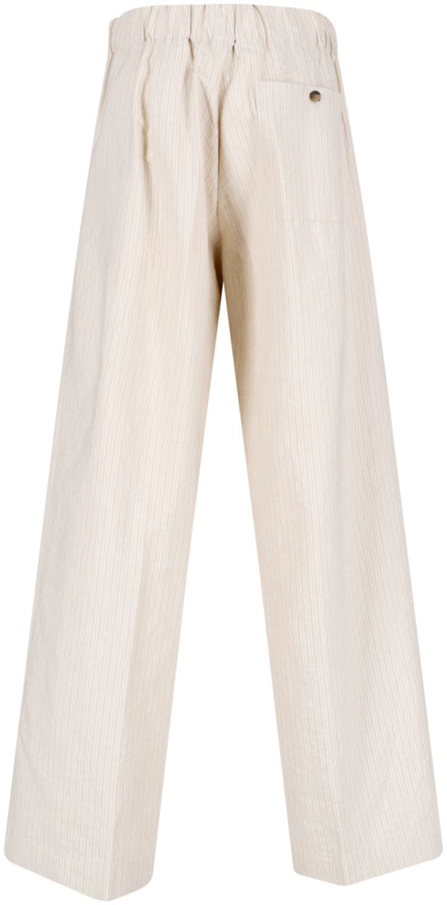 Dries van Noten Black Pinstriped Texture Wide-Leg Trousers Neutraal