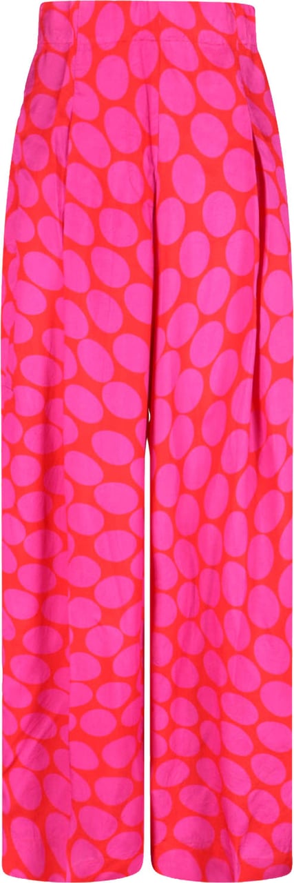 Dries van Noten High-Waisted Wide-Leg Pants With Geometric Pattern Roze