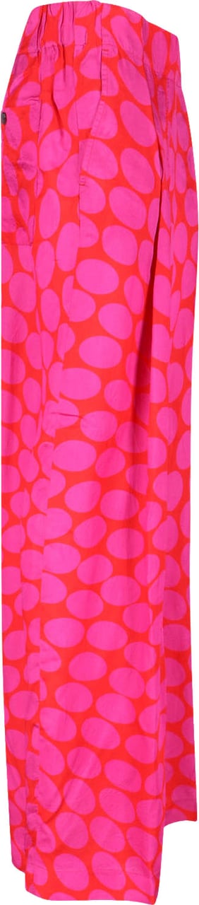 Dries van Noten High-Waisted Wide-Leg Pants With Geometric Pattern Roze