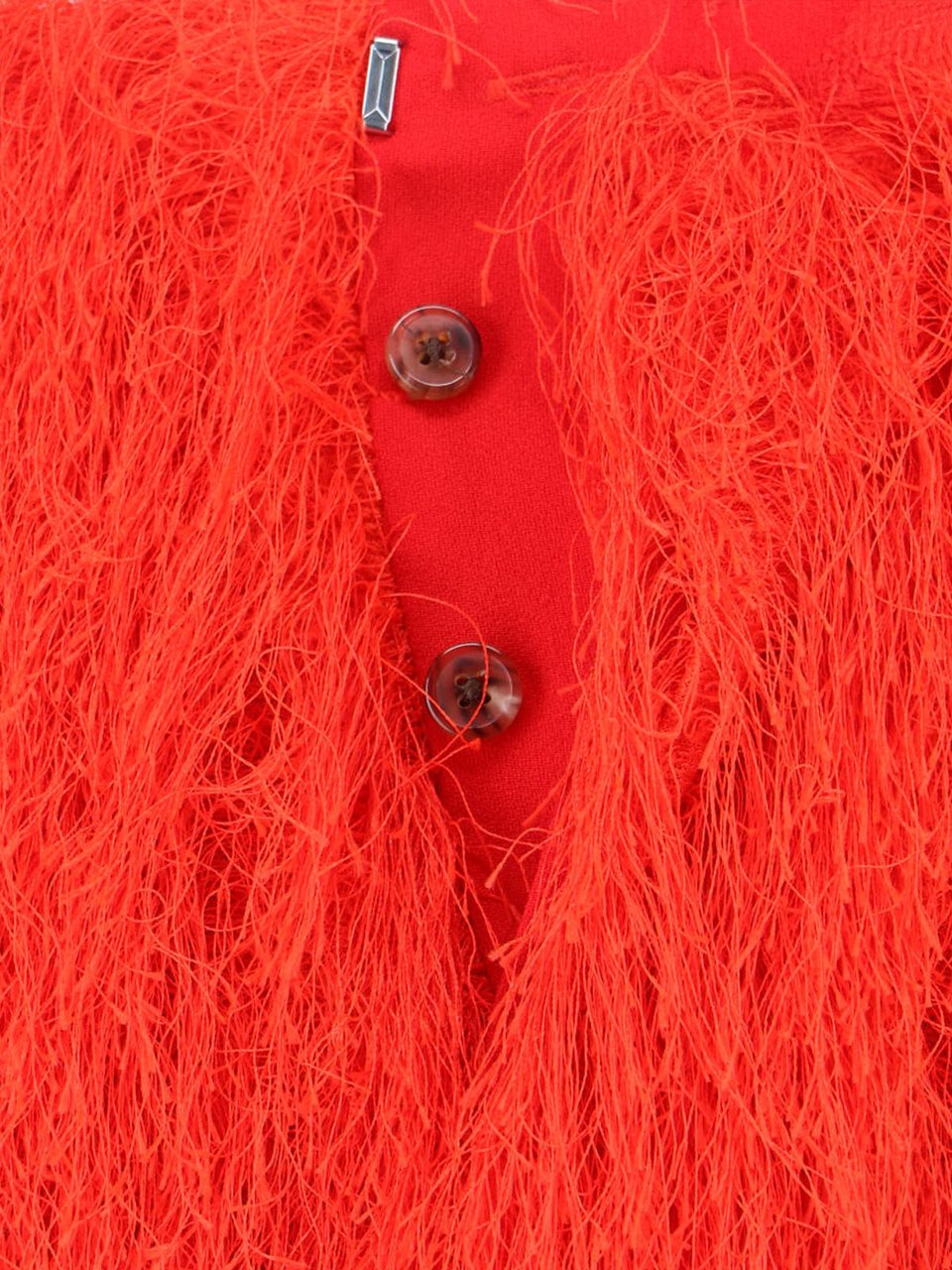 Dries van Noten Red Sokna Fringe Textured Midi Skirt Rood