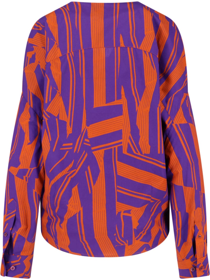 Dries van Noten Vibrant Orange Button-Down Shirt With Structured Collar Divers