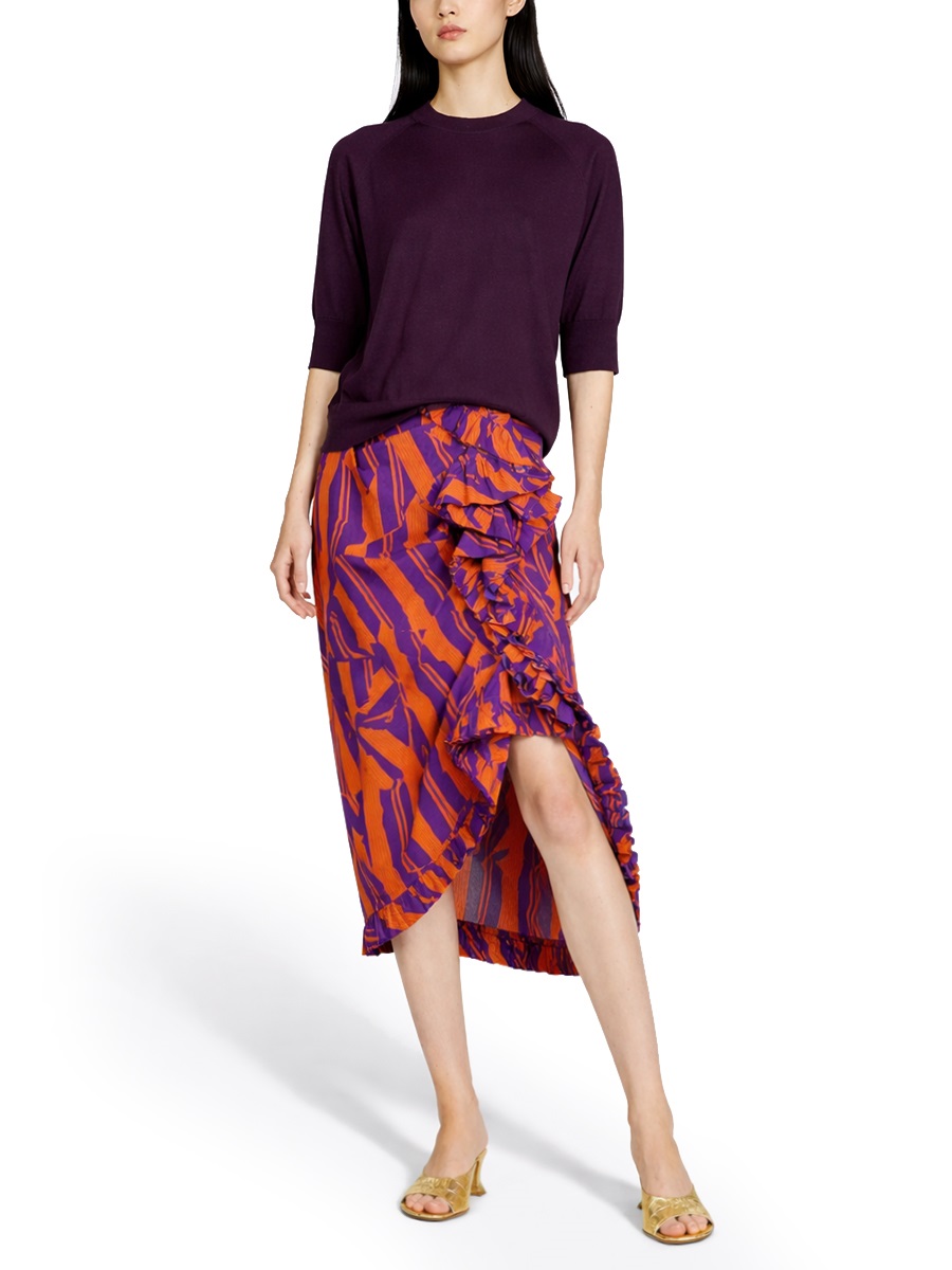 Dries van Noten Sina Asymmetric Cascading Ruffles Skirt Zwart