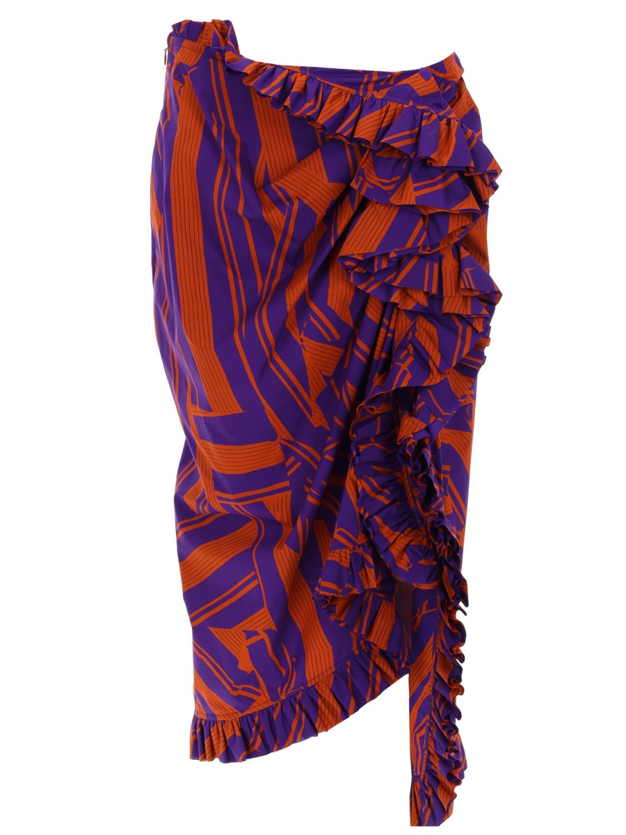 Dries van Noten Sina Asymmetric Cascading Ruffles Skirt Zwart