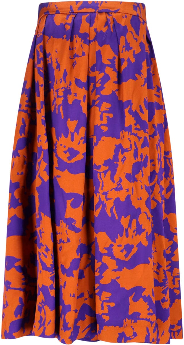 Dries van Noten Flowing Orange Skirt With Smooth Texture Divers
