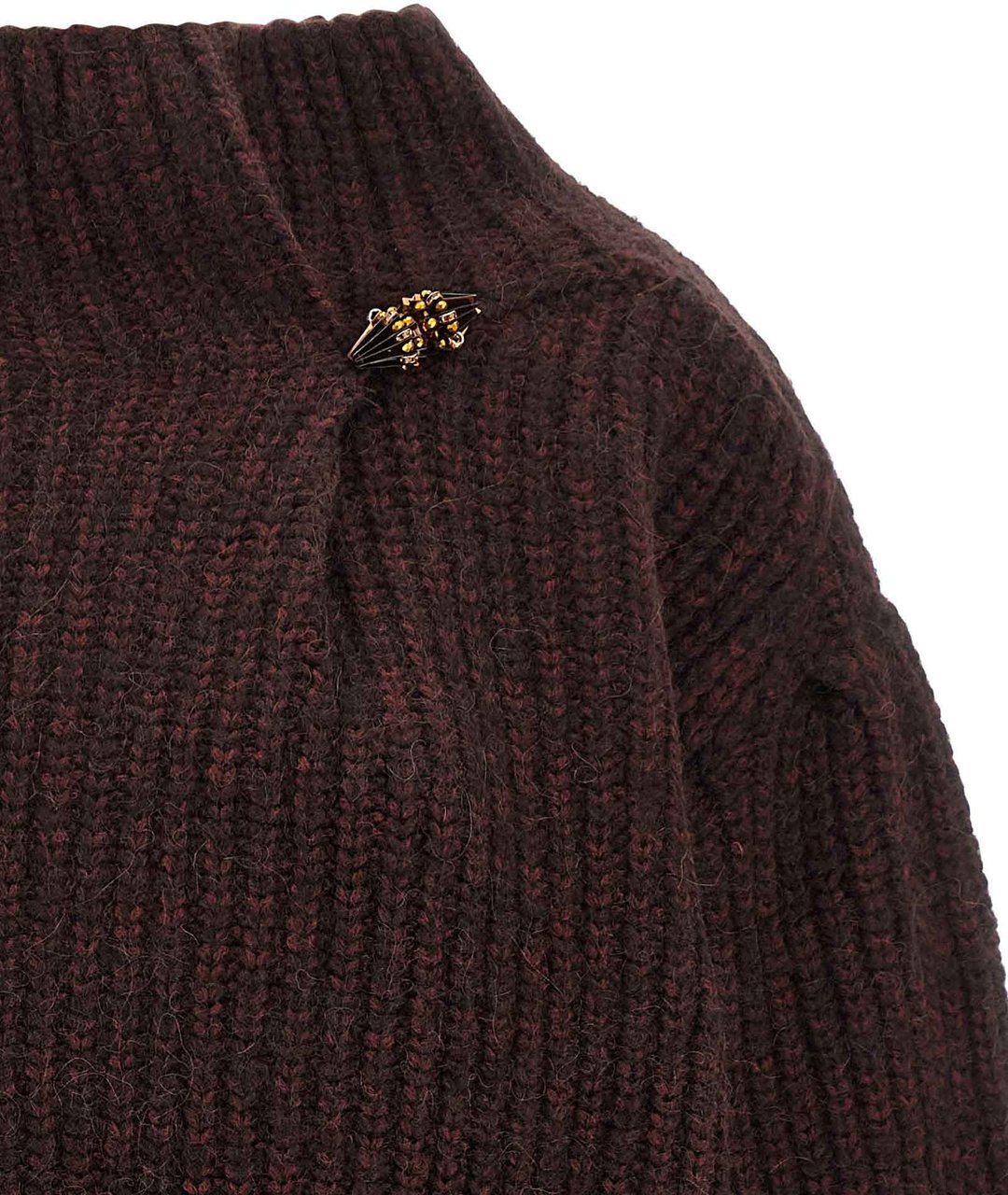Dries Van Noten Bordeaux Wool Cardigan Maroon