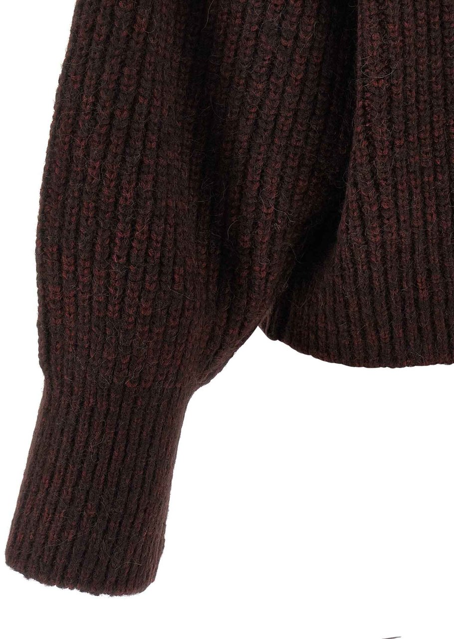 Dries Van Noten Bordeaux Wool Cardigan Maroon